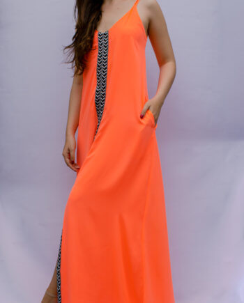 Mika Polus Sleeveless Maxi Dress Coral