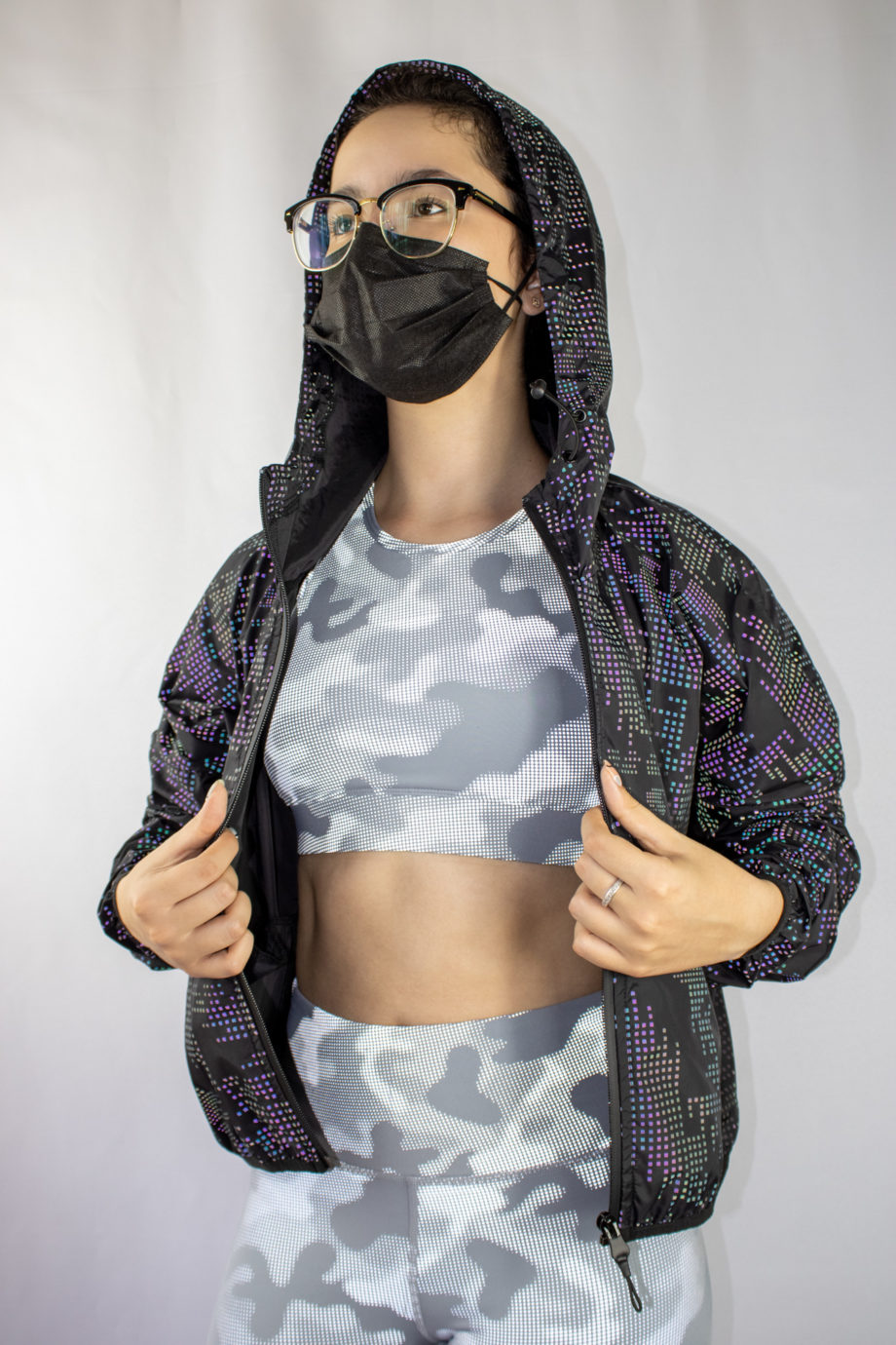 Mika Polus Reflective Camo Zip-Up Hoodie