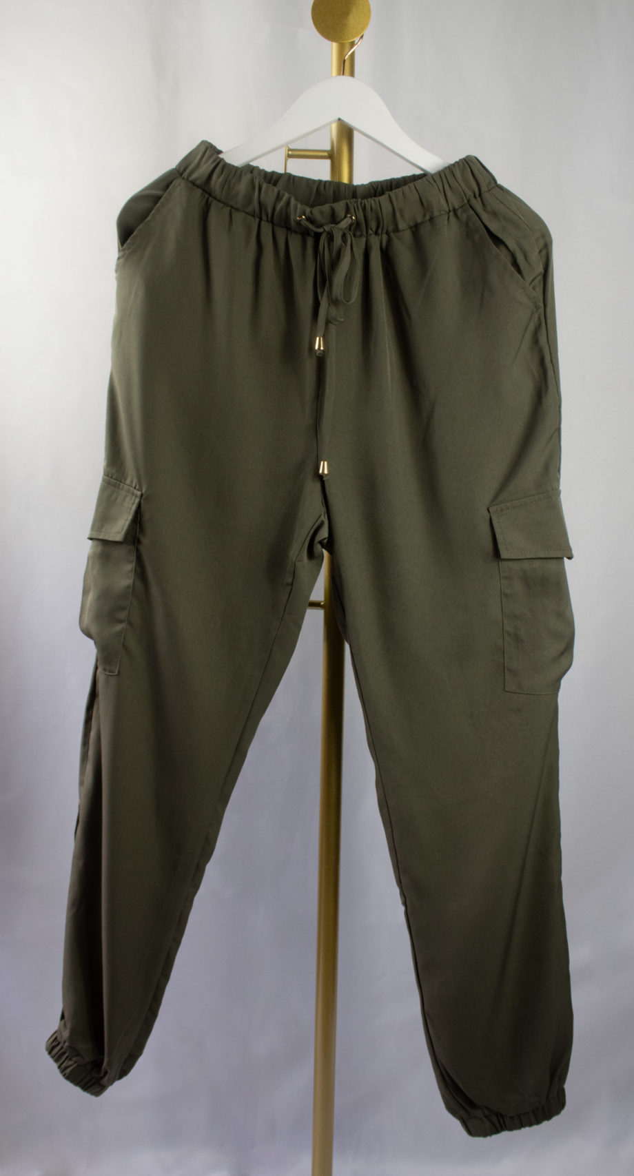 Mika Polus Olive Silky Cargo Jogger