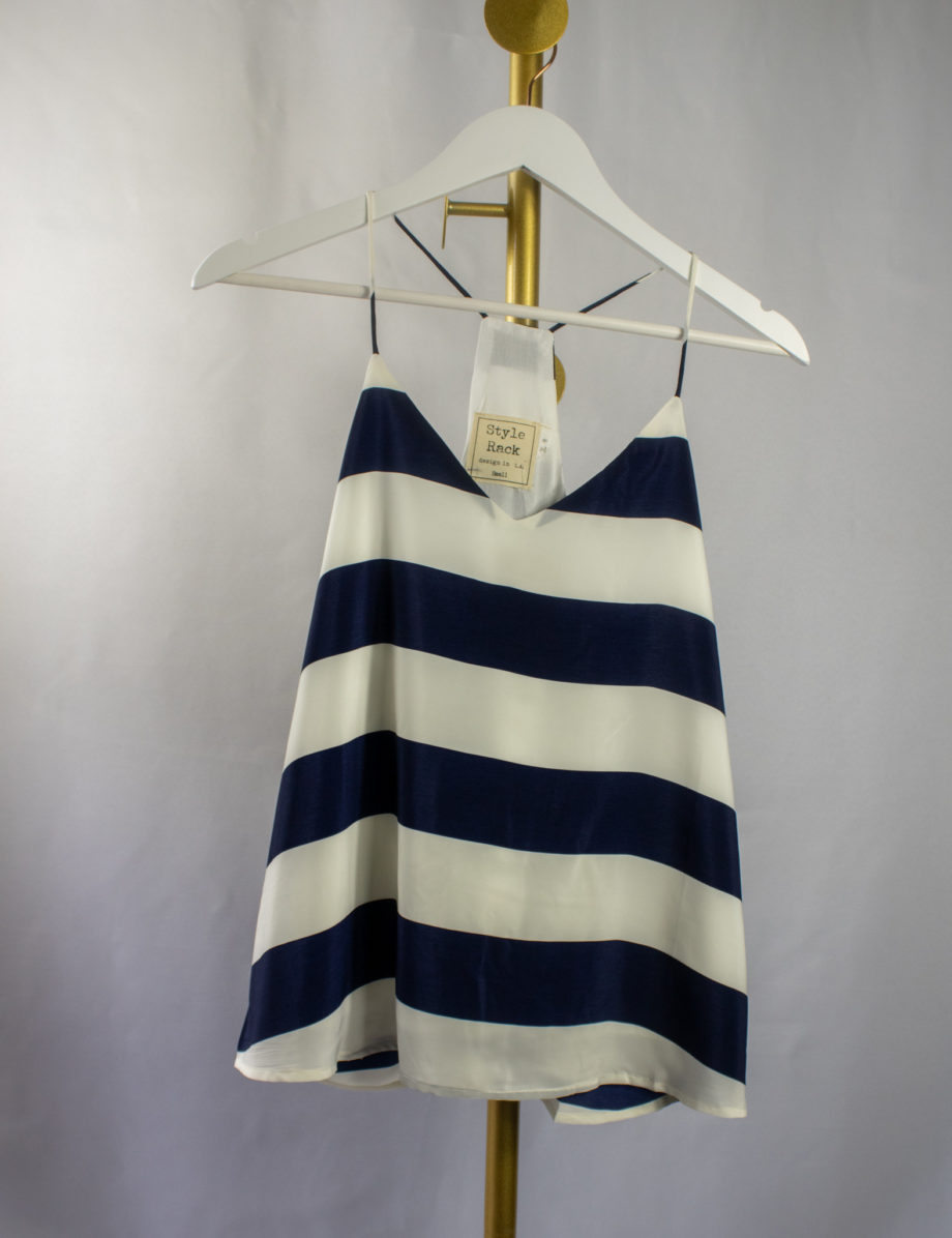 Mika Polus Navy Racer Back Tank Top