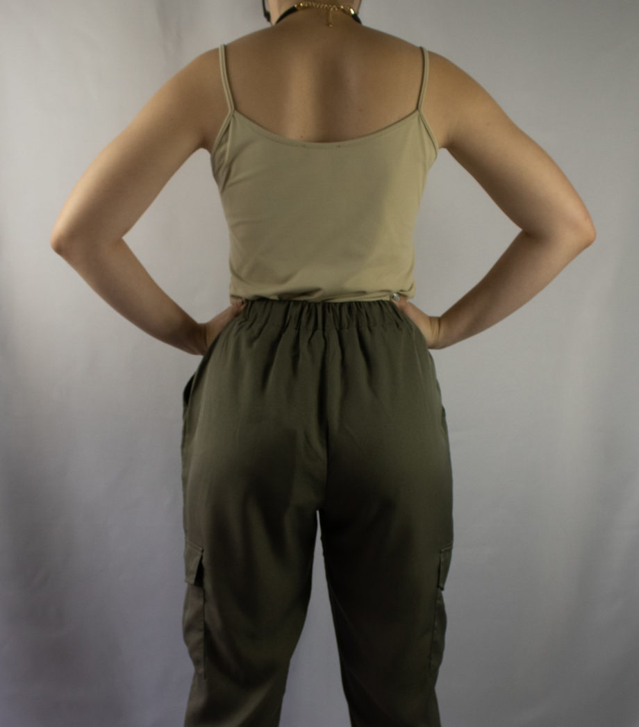 Mika Polus Olive Silky Cargo Jogger