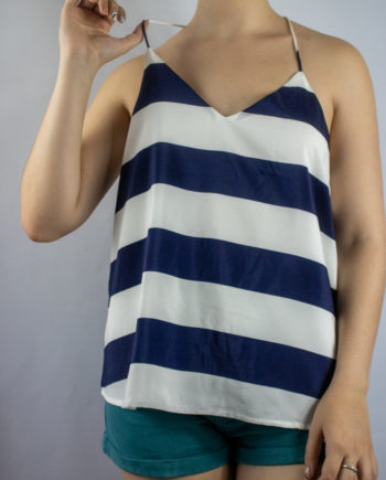 Mika Polus Navy Racer Back Tank Top