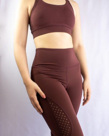 Mika Polus Performance High Waisted Leggings Deep Red