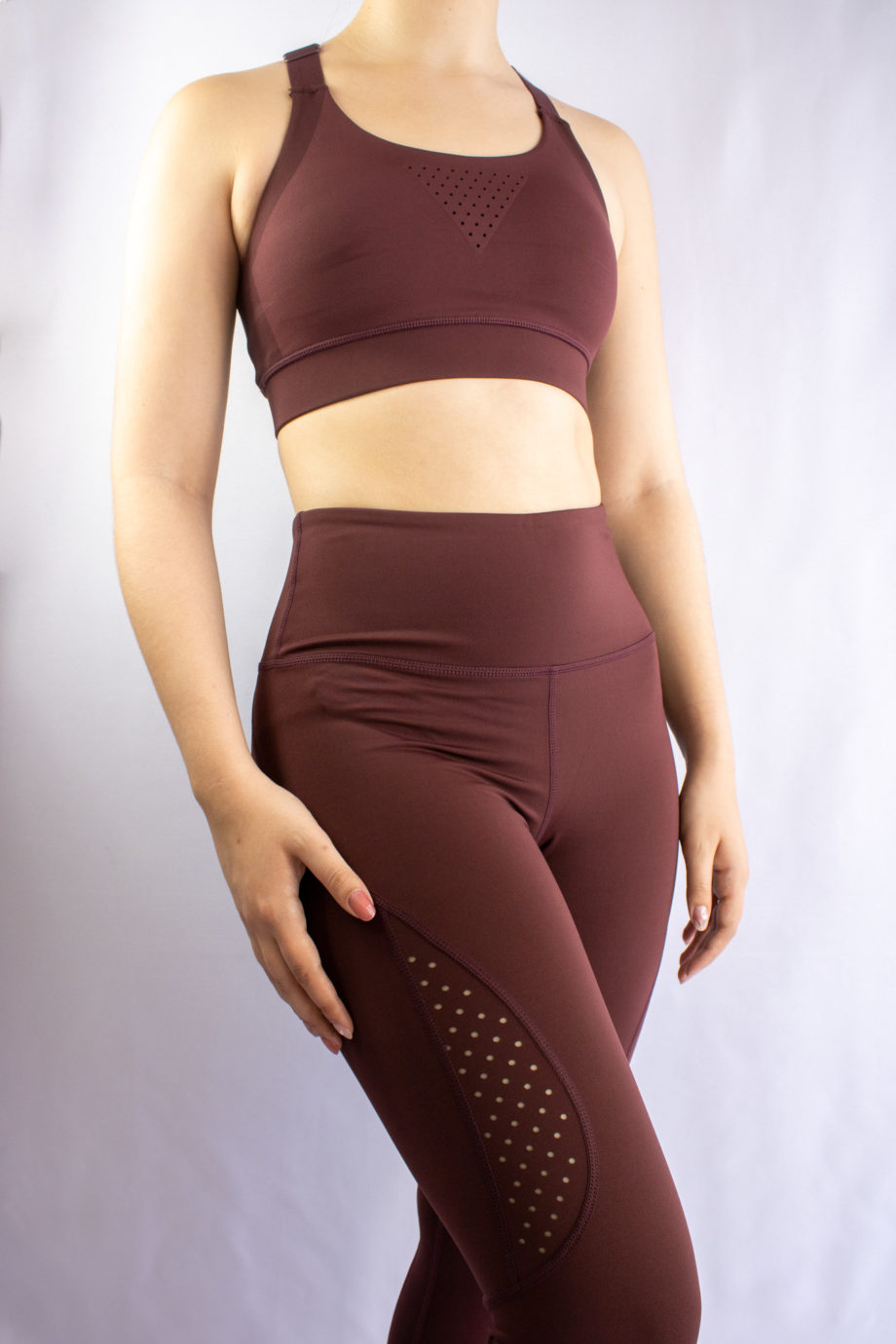 Mika Polus Performance High Waisted Leggings Deep Red