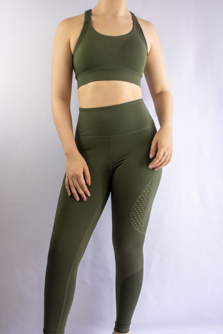 Mika Polus Performance High Waisted Leggings Military Green