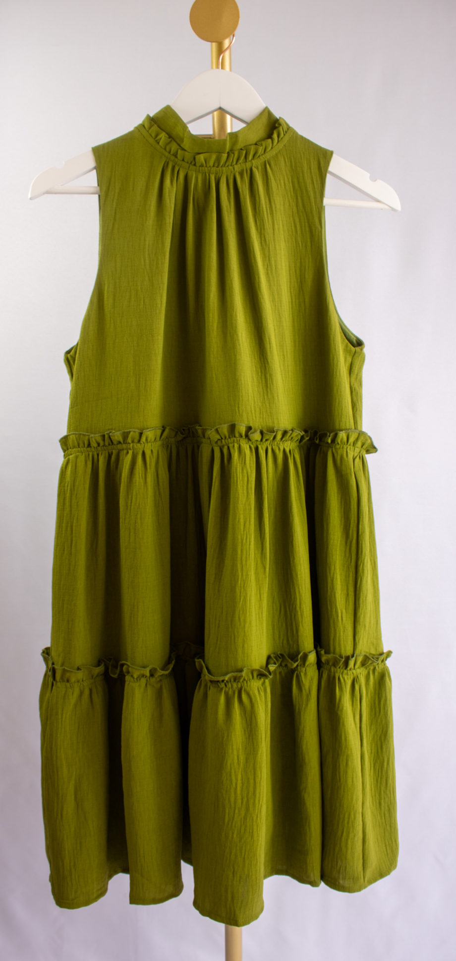 Mika Polus High Neck Sleeveless Mini Green Dress