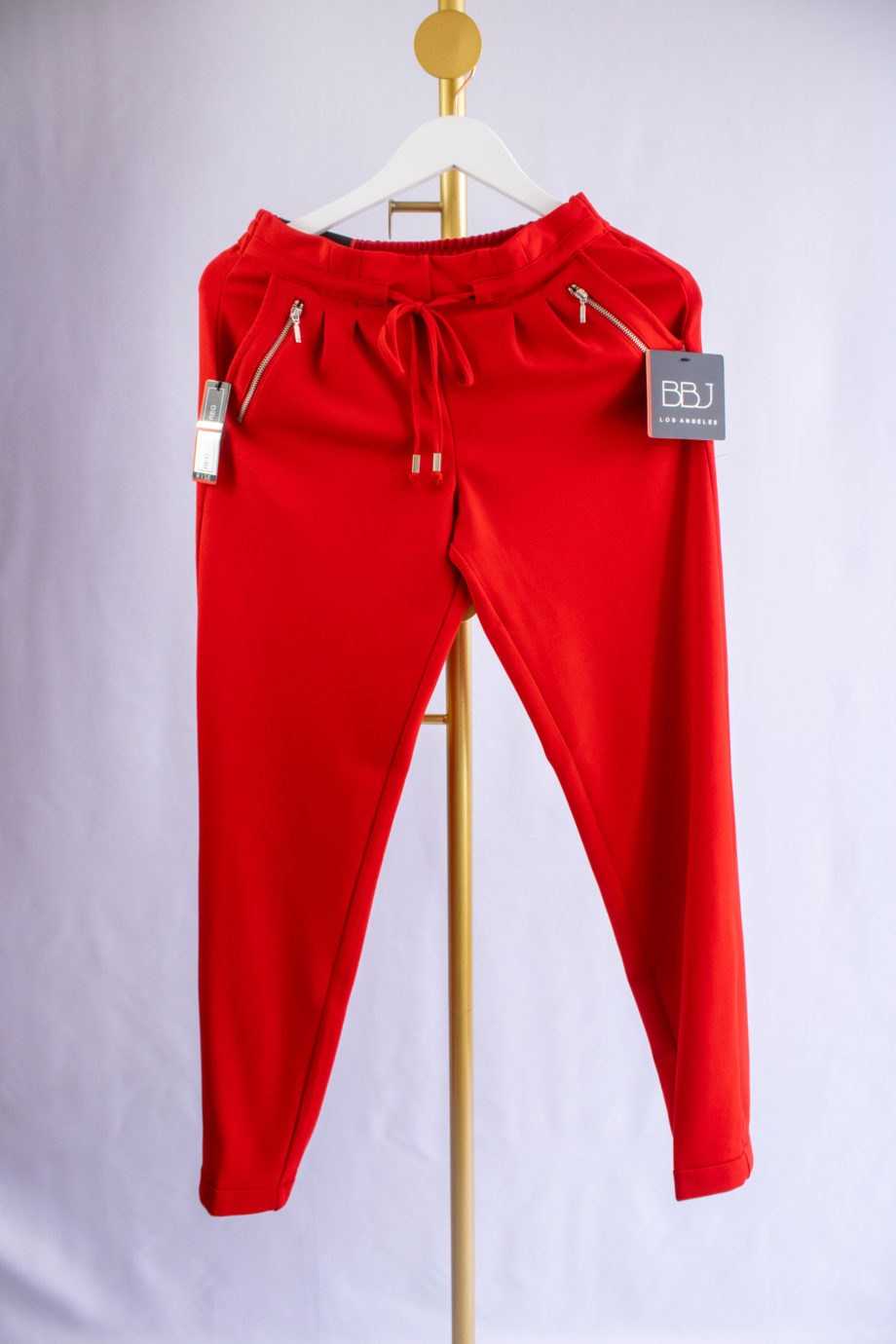 Mika Polus Knit Crepe Tapered Red Pant