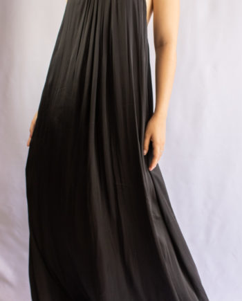 Mika Polus Mika Polus Orion Halter Satin Maxi Dress Black