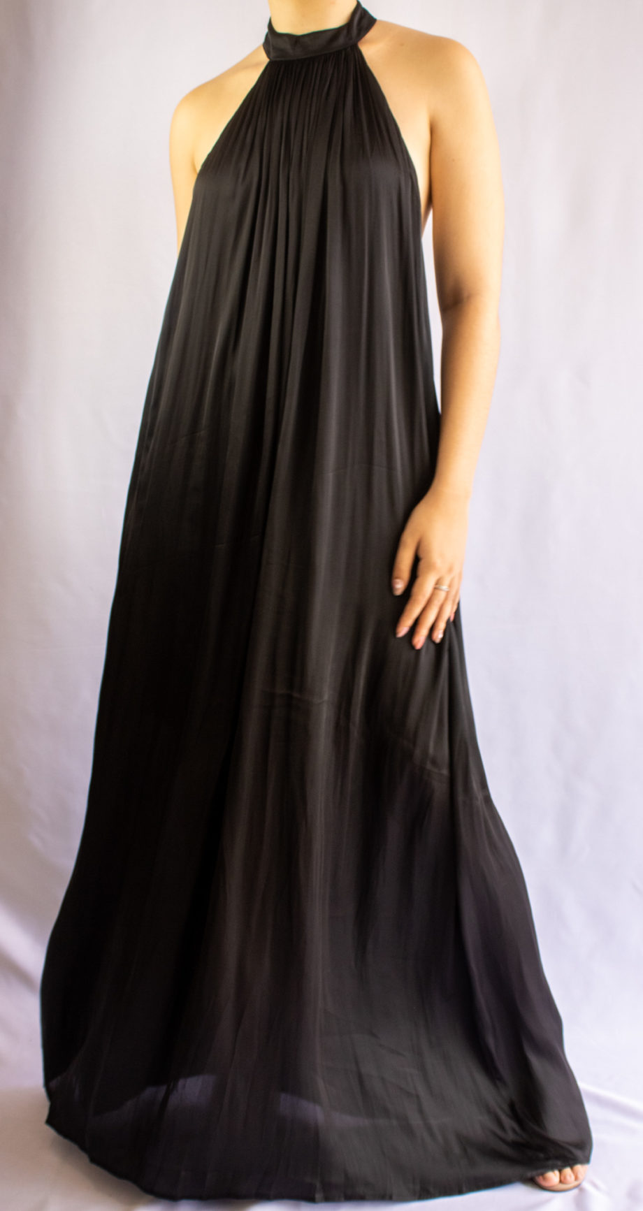 Mika Polus Mika Polus Orion Halter Satin Maxi Dress Black