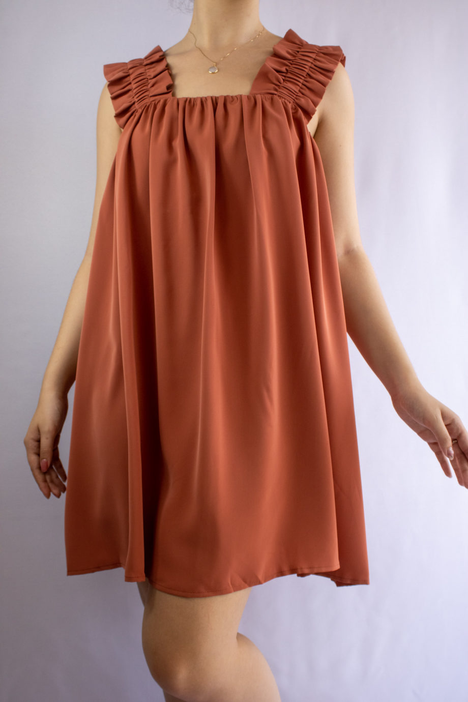 Mika Polus Delicate Terra Cotta Short Dress