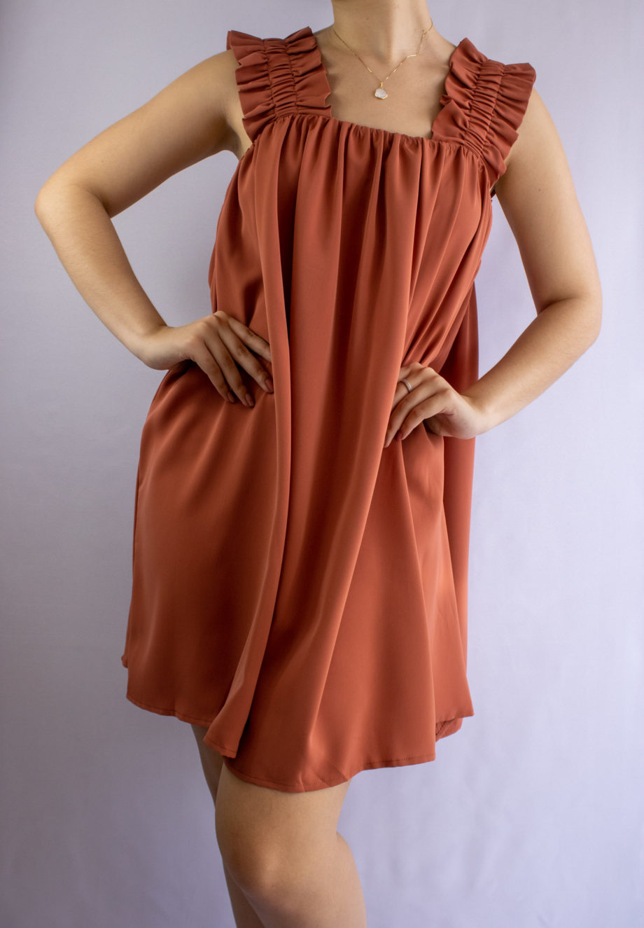 Mika Polus Delicate Terra Cotta Short Dress