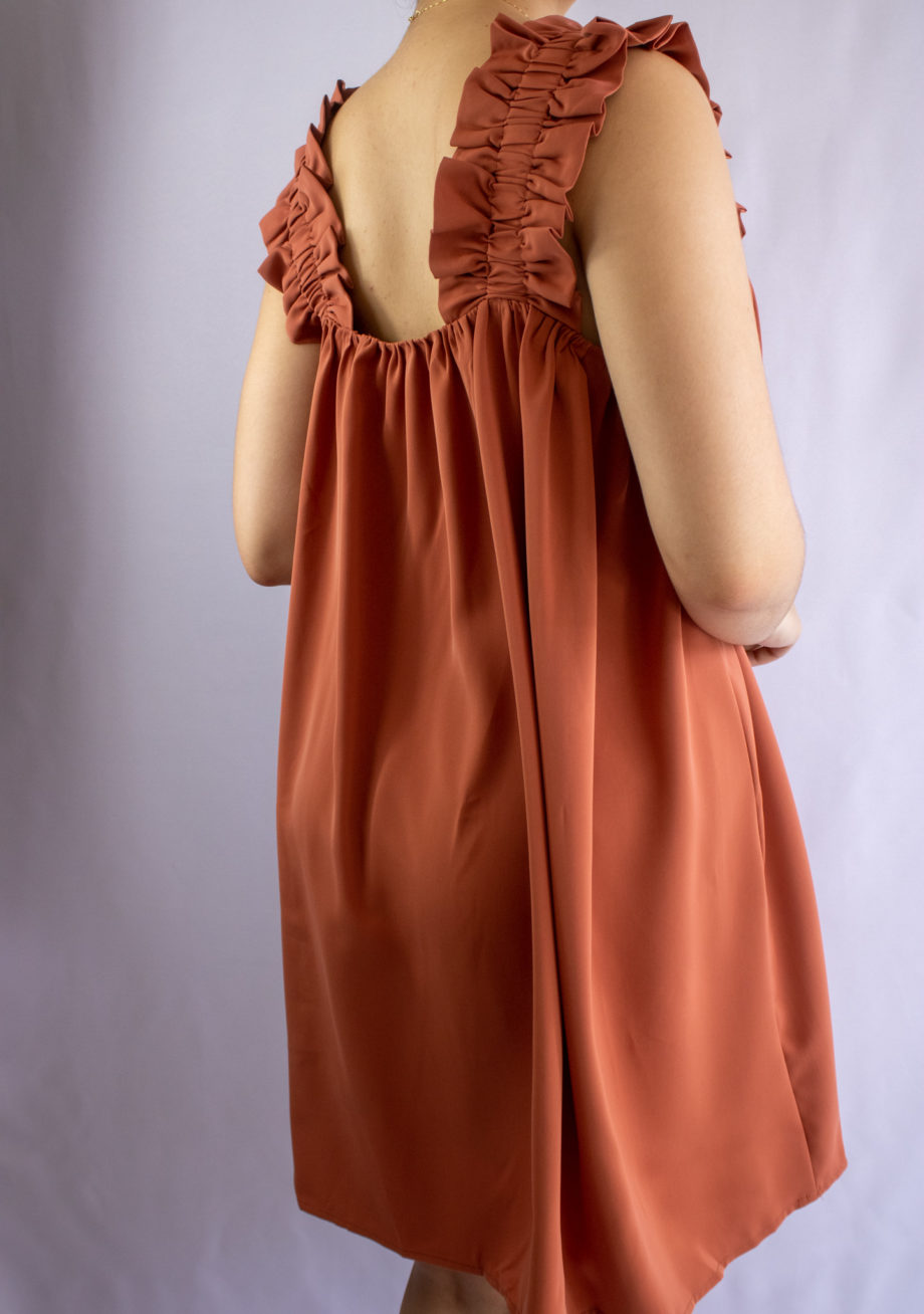 Mika Polus Delicate Terra Cotta Short Dress