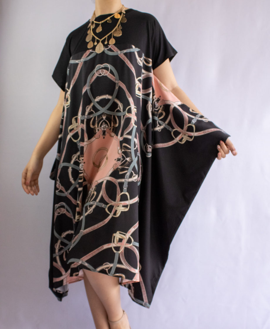 Mika Polus Black Short Sleeve Flowy Dress