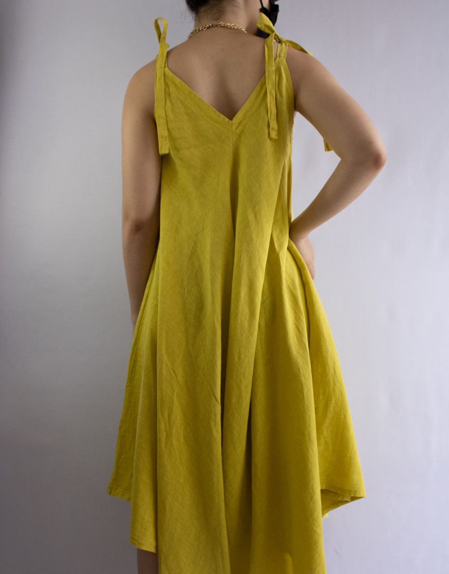 Mika Polus Loose Linen Jumpsuit Lemon Color