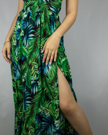 Mika Polus Backless Maxi Green Dress